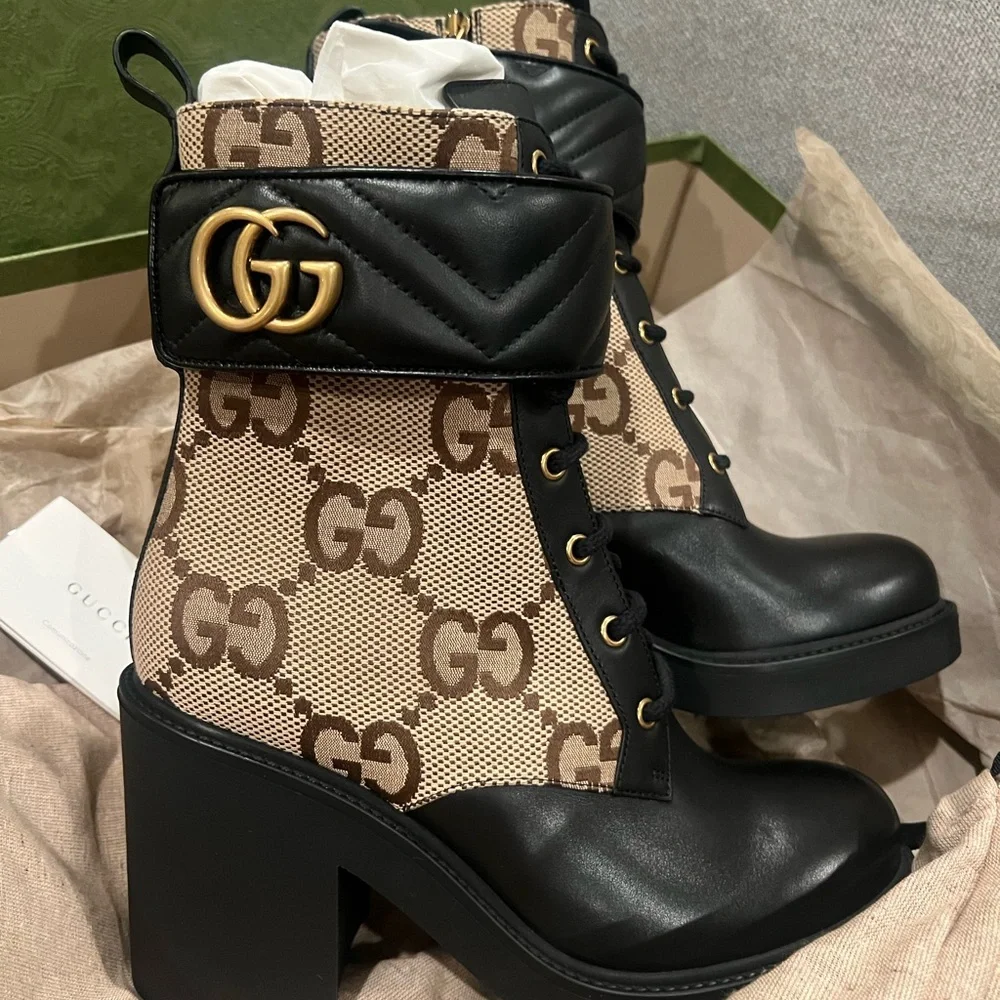 SOLD NEW Gucci Double GG Marmont Boots - Picture 5 of 12
